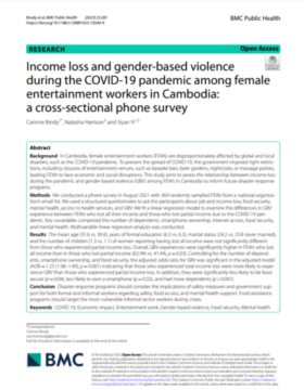 Income Loss And Gender Based Violence