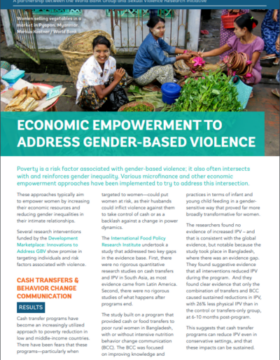 Economic Empowerment To Address Gender Based Violence