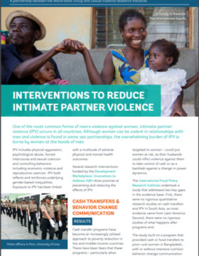 Interventions To Reduce Intimate Partner Violence