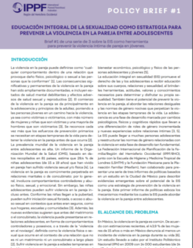 Policy Brief 1 (spanish) Educación Integral De La Sexualidad Como Estrategia Para Prevenir La Violencia En La Pareja Entre Adolescentes