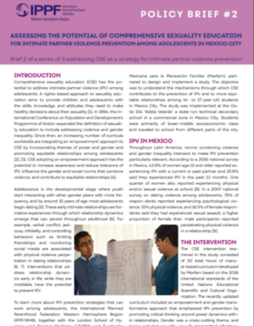 Policy Brief 2 Assessing The Potential Of Comprehensive Sexuality Education For Intimate Partner Violence Prevention Among Adolescents In Mexico City.