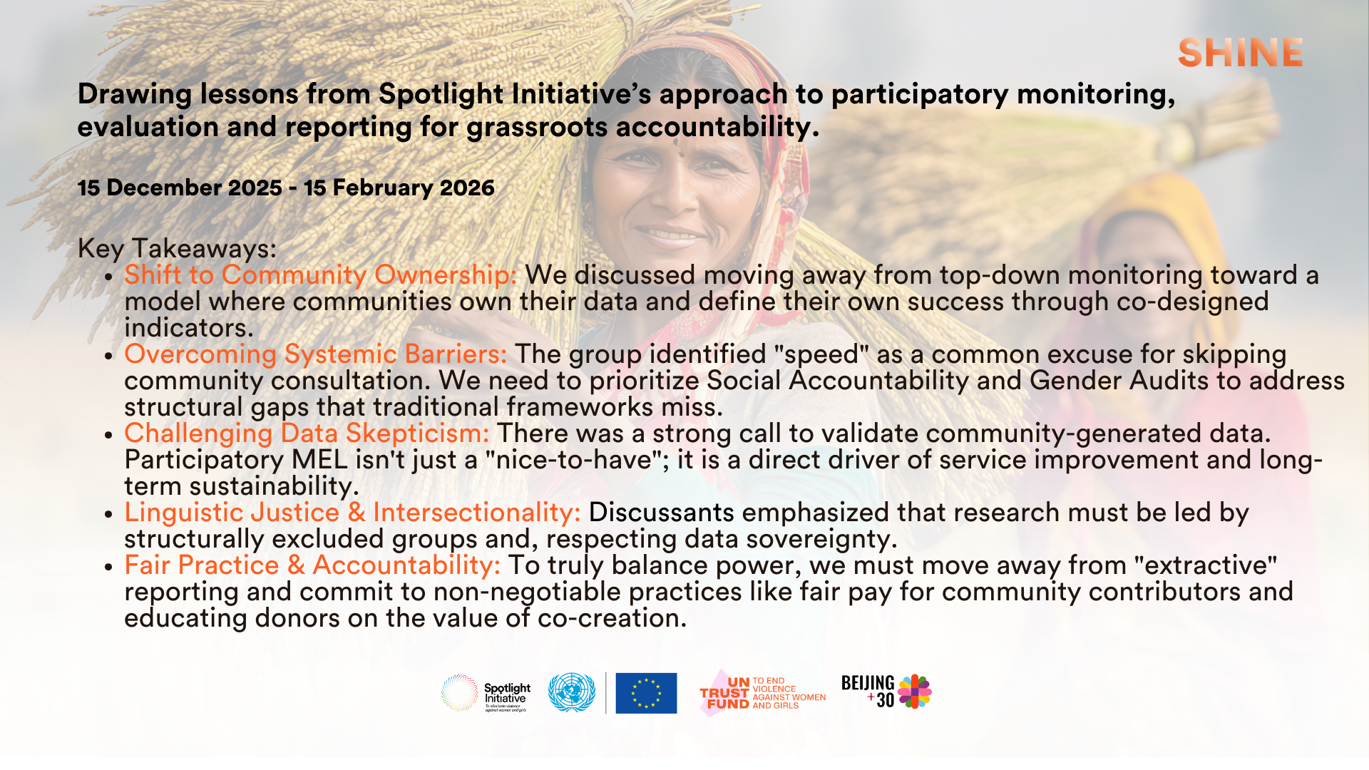 SHINE Discussion Findings