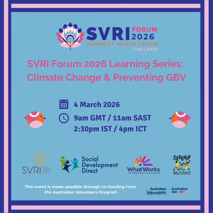 SVRI Forum 2026 Learning Series Climate Change & Preventing GBV