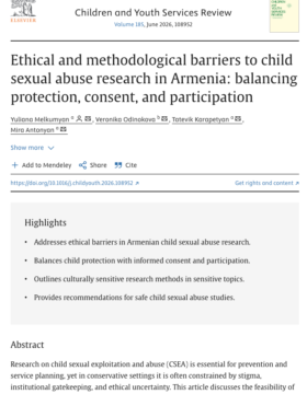 Ethical and methodological barriers to child sexual abuse research in Armenia: balancing protection, consent, and participation