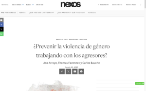 Prevenit la violencia de género trabajando con los agresores? LAB-CO & ProSociedad, Mexico, Grant Partner Publication in Nexos
